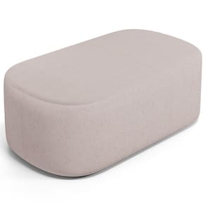 Puff Decorativo Orgânico Para Living Quarto 100cm Doha W01 Linho Bege - Lyam Decor