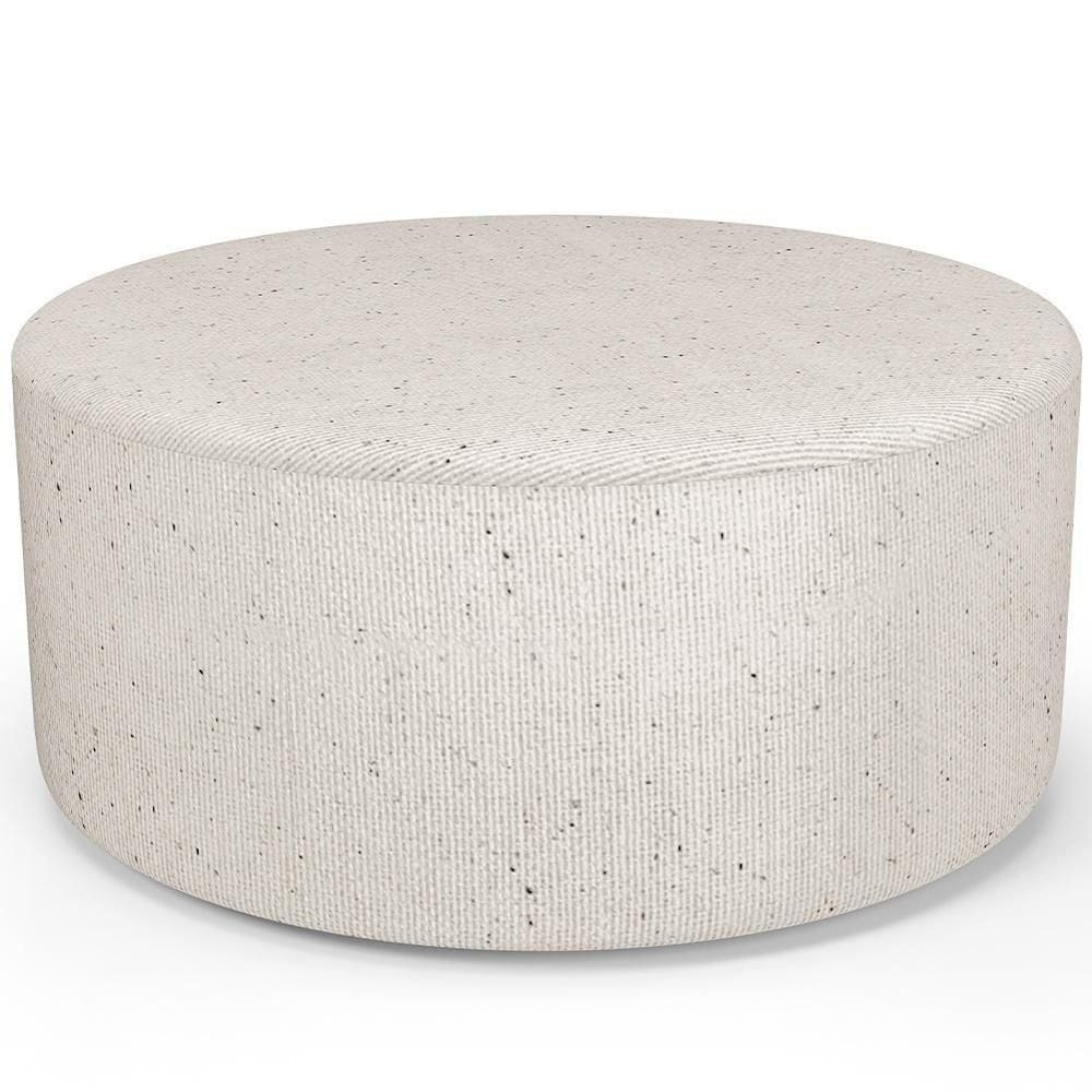Puff Redondo Orgânico Para Living 90cm Lola W01 Linho Cru - Lyam Decor