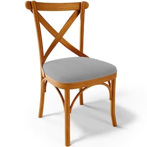Cadeira Para Sala De Jantar E Estar Living Estofada ávila L02 Suede Cinza - Lyam