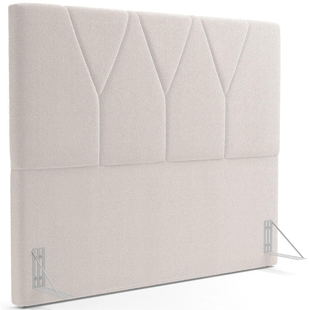 Cabeceira Cama Box Casal Quenn 160 Cm Aurora W01 Bouclê Creme