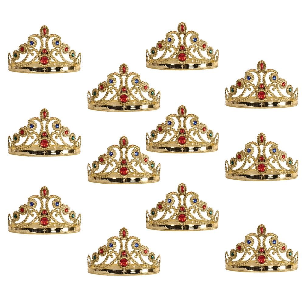 Pacote com 12 joias de plástico Queen Gold da Tiara Beistle