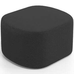 Puff Decorativo Orgânico Para Living Quarto 70cm Doha W01 Bouclê Preto - Lyam Decor
