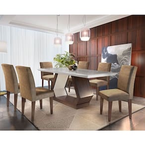 Conjunto Sala de Jantar Lara 6 Cadeiras Grécia Rufato