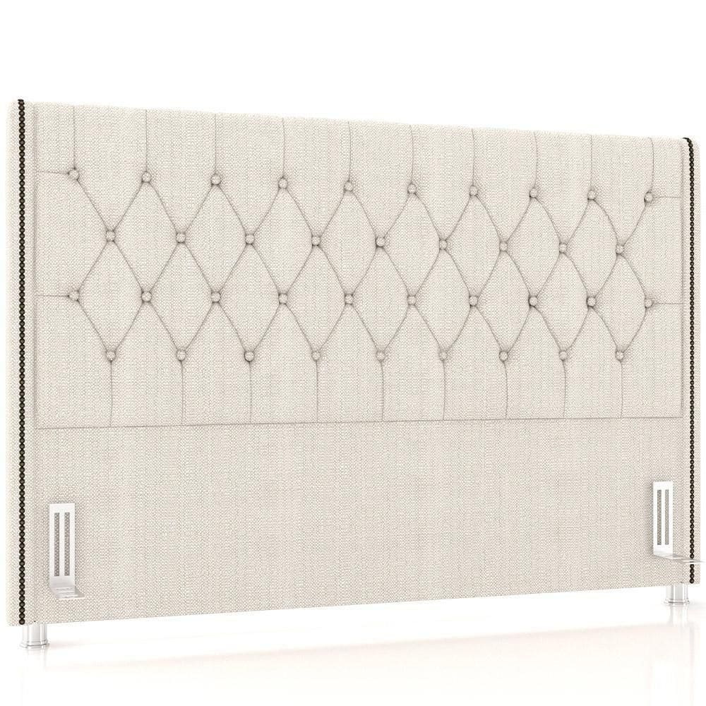 Cabeceira Cama Box Casal 140cm Estofada Frizza P05 Linho Creme