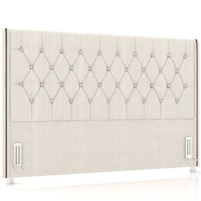 Cabeceira Cama Box Casal 140cm Estofada Frizza P05 Linho Creme