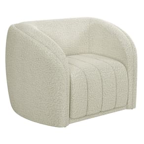 Poltrona Decorativa Para Sala De Estar Lazio M03 Bouclê Bege Claro - Lyam Decor