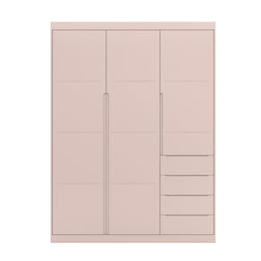 Guarda Roupa Infantil Com 3 Portas E 4 Gavetas Pérola Cor Rose Phoenix Baby