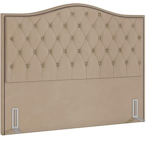 Cabeceira Cama Box Casal 140 Cm P05 Grécia Veludo Bege