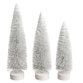Árvore de Natal Vickerman White Oval Pine, conjunto de 3 30-35-40cm