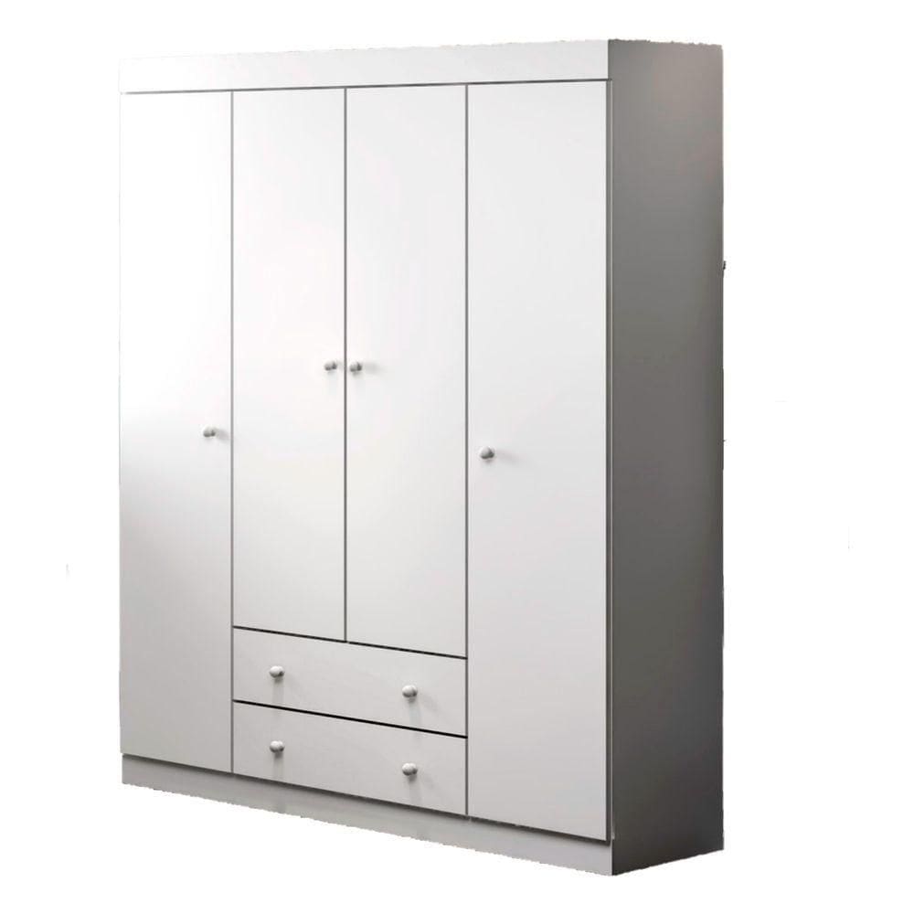 Guarda Roupa Infantil Com 4 Porta E 2 Gavetas Helena Cor Branco Phoenix Baby
