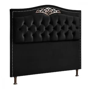 Cabeceira Para Cama De Casal Holanda 1,40 - Veludo Preto