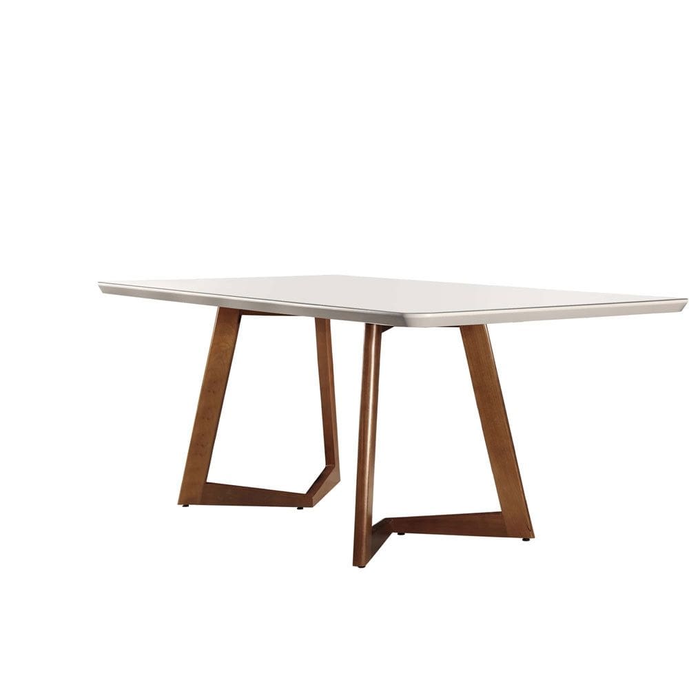 Mesa de Jantar Munique 220cm Madeira com Vidro Mobillare