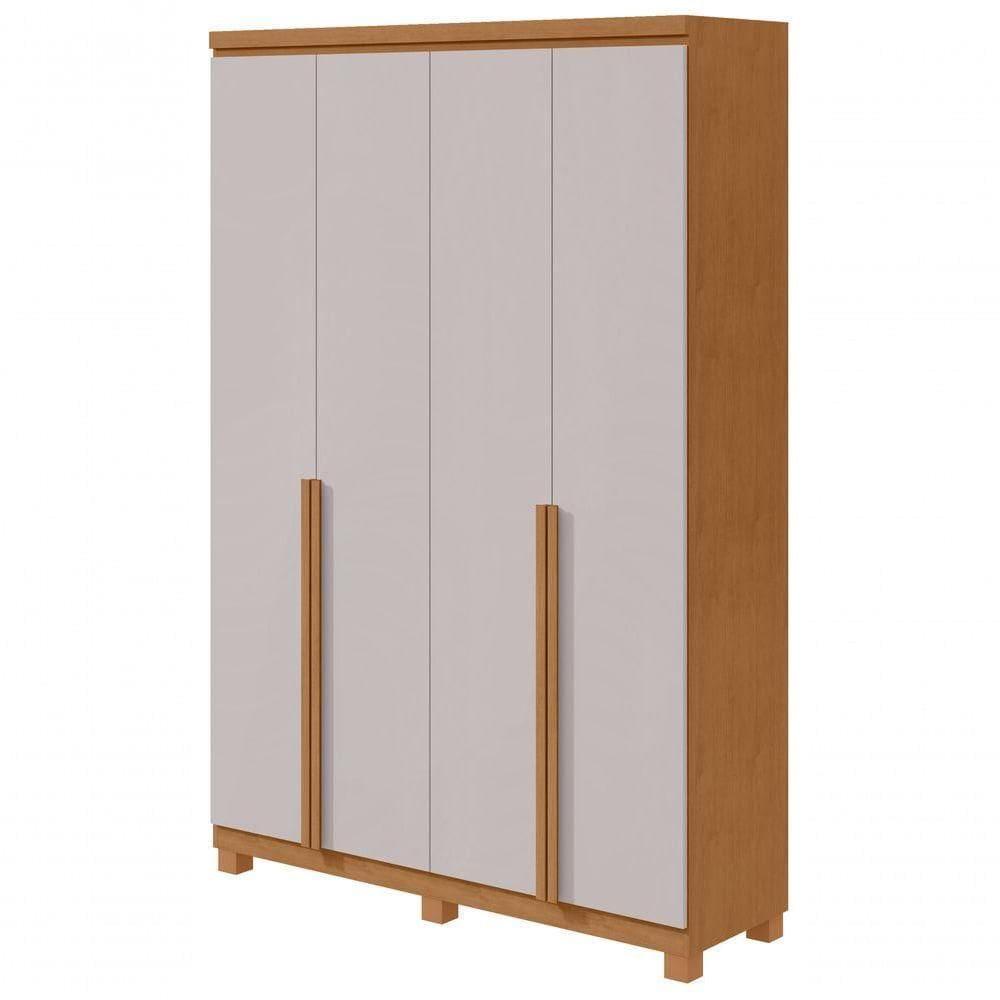 Guarda-roupas 4 Portas 2 Gavetas 100% Mdf Alonzo Sem Espelho E Com Pés - Lopas Amendoa Clean/off White