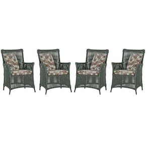 4 Poltronas Igapó Alumínio Micro Pintura Preta Corda Náutica Verde