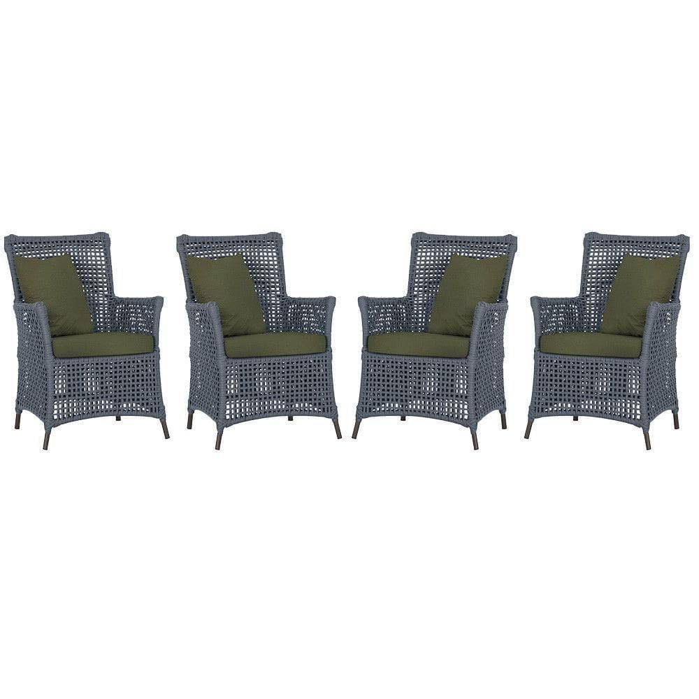 4 Poltronas Igapó Alumínio Pintura Marrom Corda Náutica E13 Prata