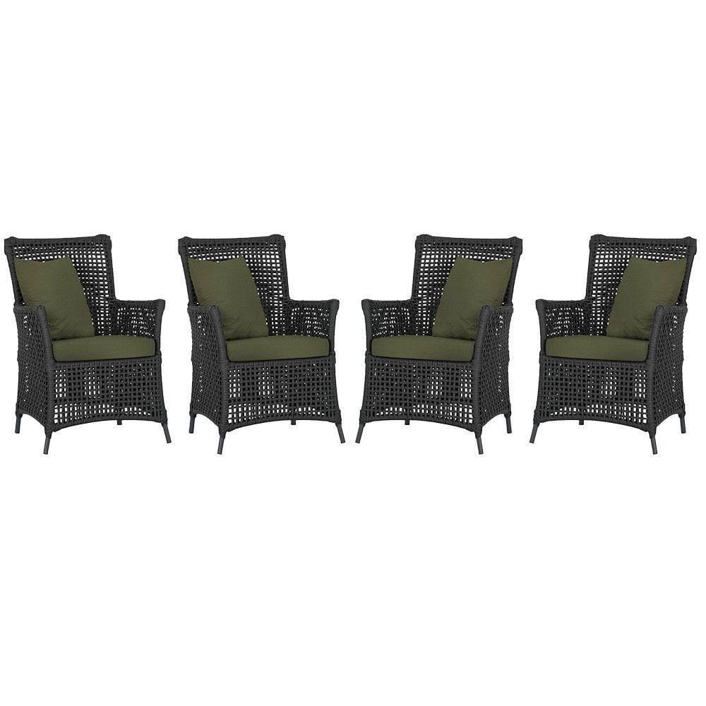 4 Poltronas Igapó Alumínio Pintura Preta Corda Náutica E13 Preto