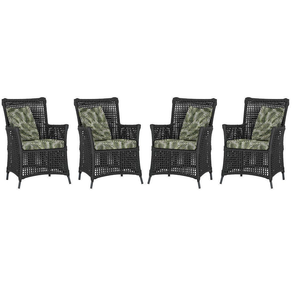 4 Poltronas Igapó Alumínio Pintura Preta Corda Náutica E5 Preto