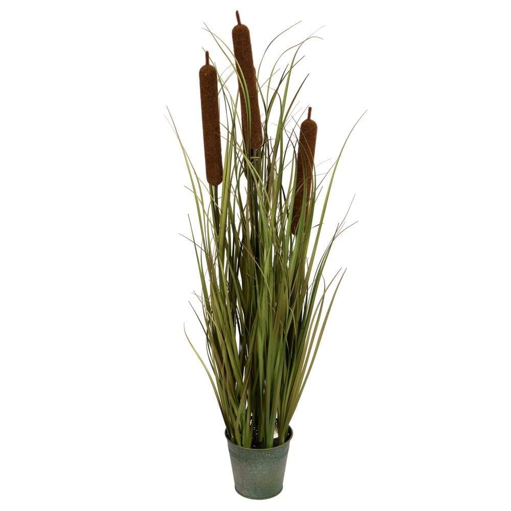 Grama verde artificial em vaso com taboas 36cm - Vickerman