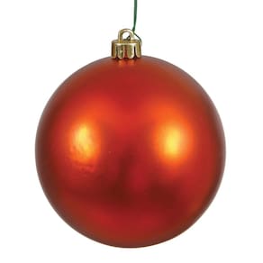 Enfeite de bola Vickerman, laranja polida, 8 cm, inquebrável