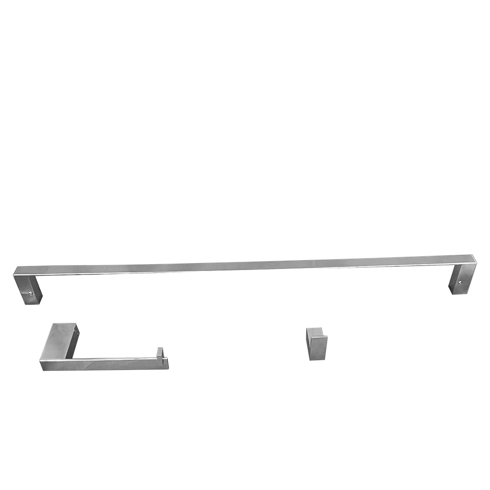 Kit Papeleira Cabide Toalheiro 45Cm Slim Trendmetais