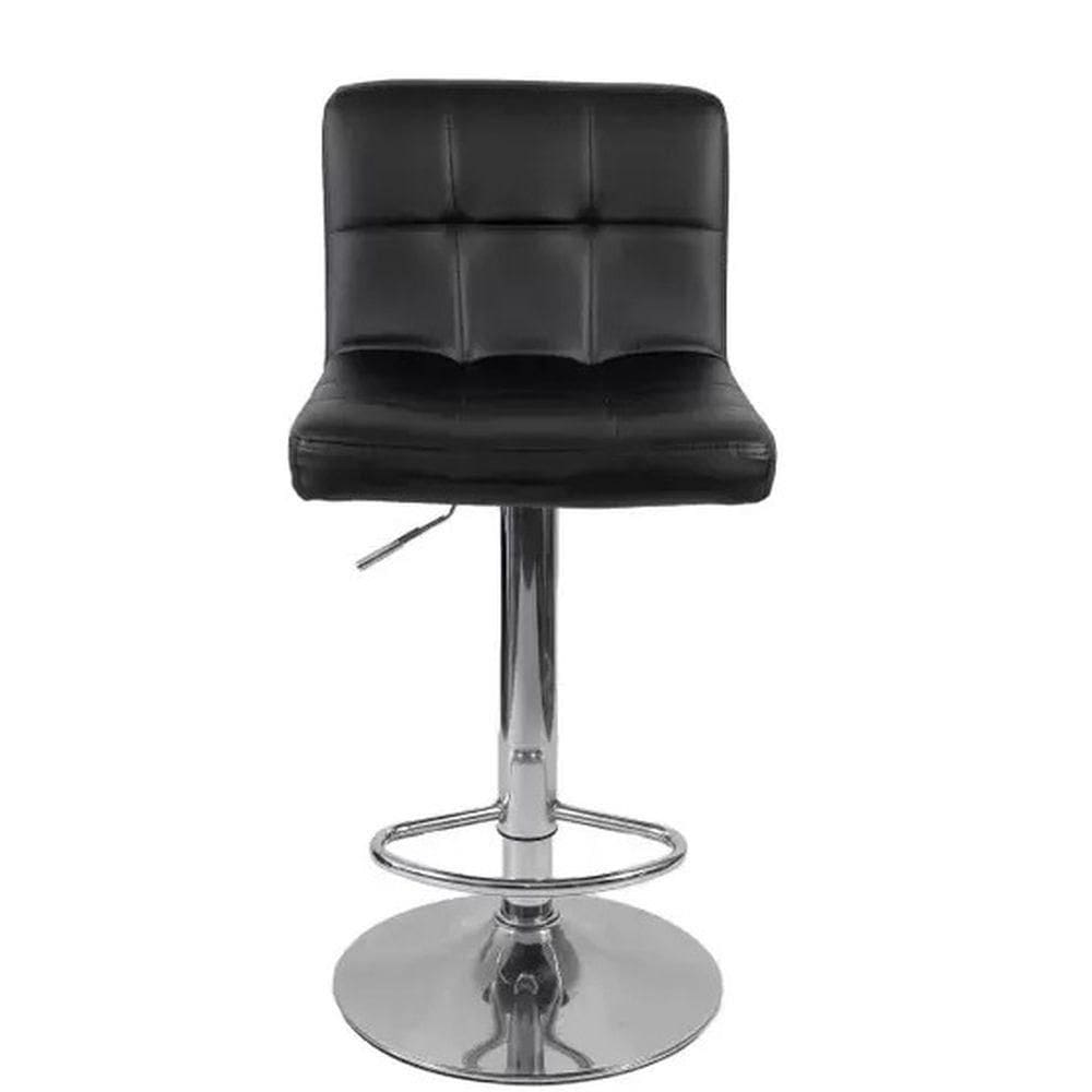 Banqueta Gomos Confort Em Courissimo, Giratoria, Com Regulagem De Altura Preta