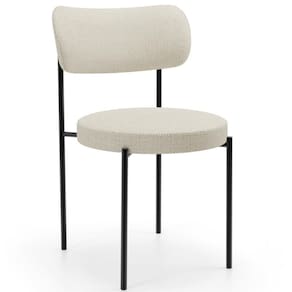 Cadeira Decorativa Estofada Para Sala De Jantar Louise L02 Linho Champagne - Lyam Decor