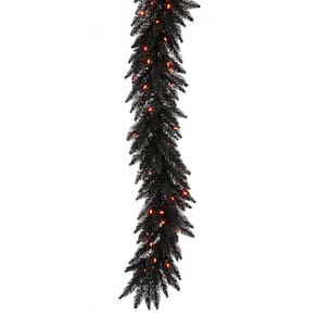 Guirlanda de Natal Vickerman Black Fir 2,7 m com luzes LED laranja