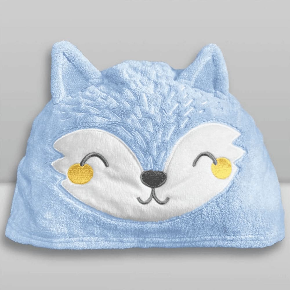 Toalha de Banho Baby com Capuz Raposa Azul - Laço Bebê