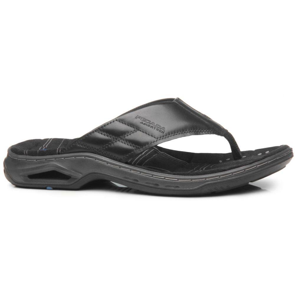 Chinelo Masculino Casual Pegada Couro Conforto Leve Macio