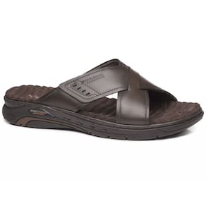 Chinelo Masculino Casual Pegada Couro Conforto Leve Macio