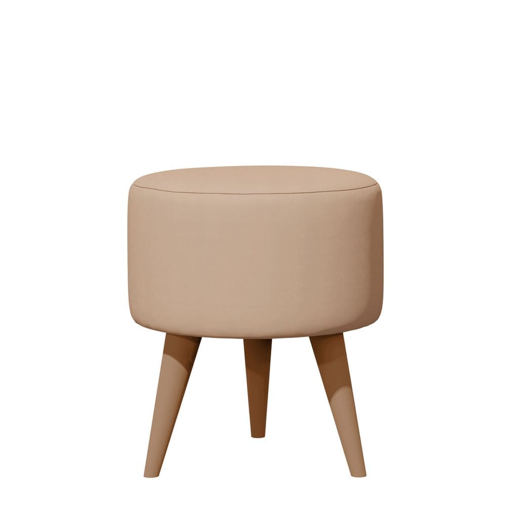 Puff Redondo Estofado Decorativo Banqueta Para Apoio Dos Pés