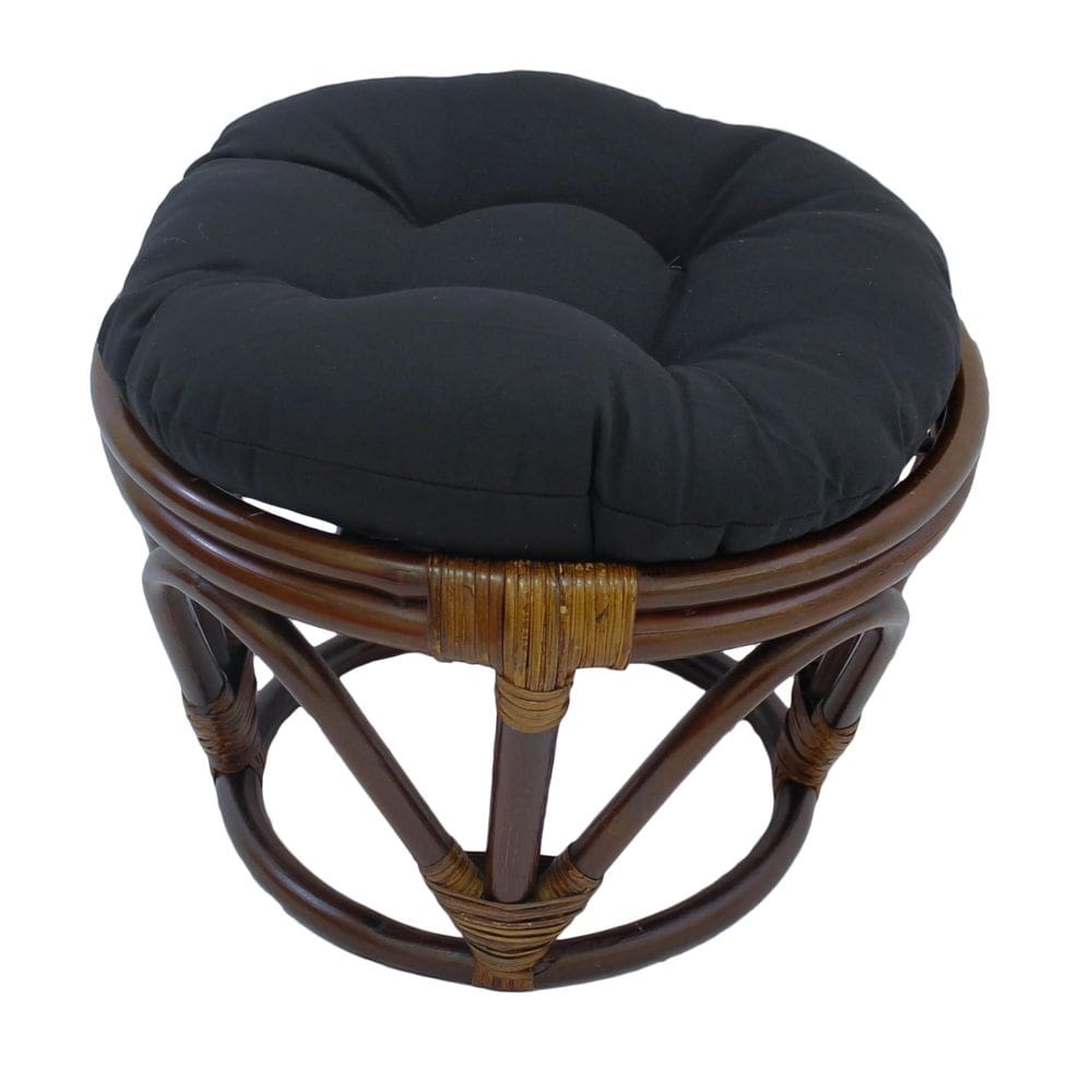 Almofada de escabelo Blazing Needles Solid Twill Round 18 cm Bla