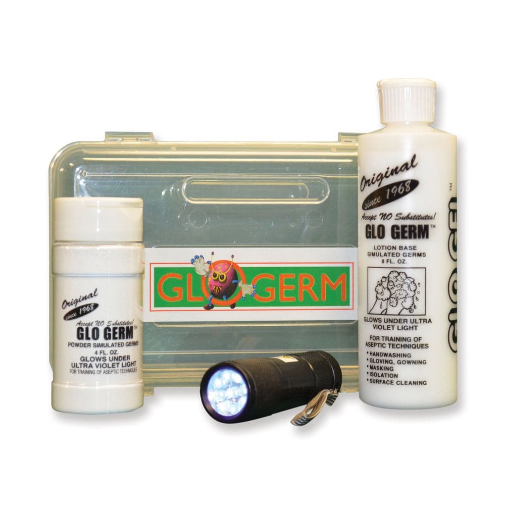 Kit experimental GLO GERM com 240 mL de gel e 56 g de pó para estudantes