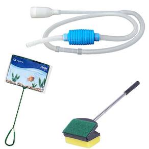Kit de limpeza de aquário: Limpador de vidro Espuma esponja e raspador 35cm + Peneira / Rede n4+  Sifão limpador de aquá