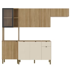 Cozinha Compacta Balcão Sem Tampo Laura Plus Freijó/Soft Z06 - Mpozenato