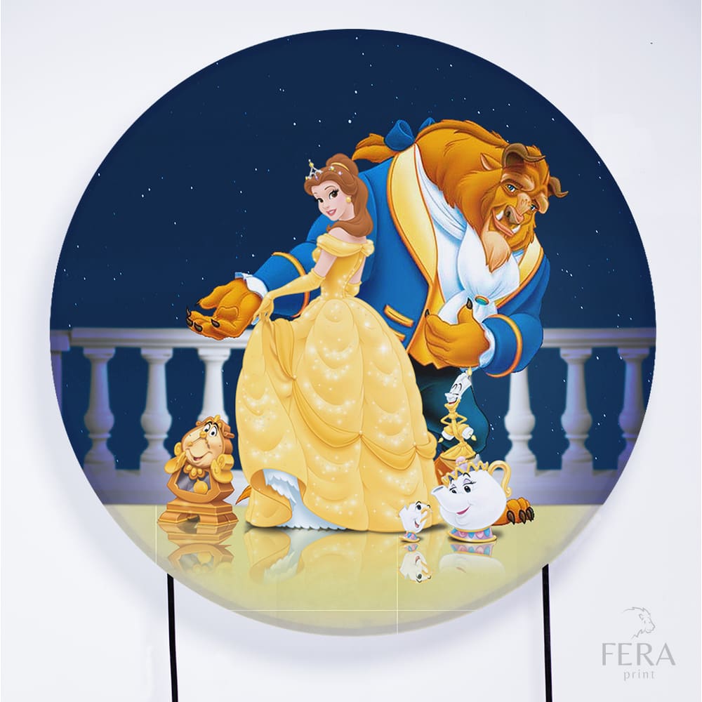 Painel Decorativo para Festa 1,80x1,80 metros Vesti Fácil com Elástico Bela e a Fera - Fera Print
