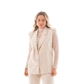 Colete Feminino Denim Natural Arauto Oversized