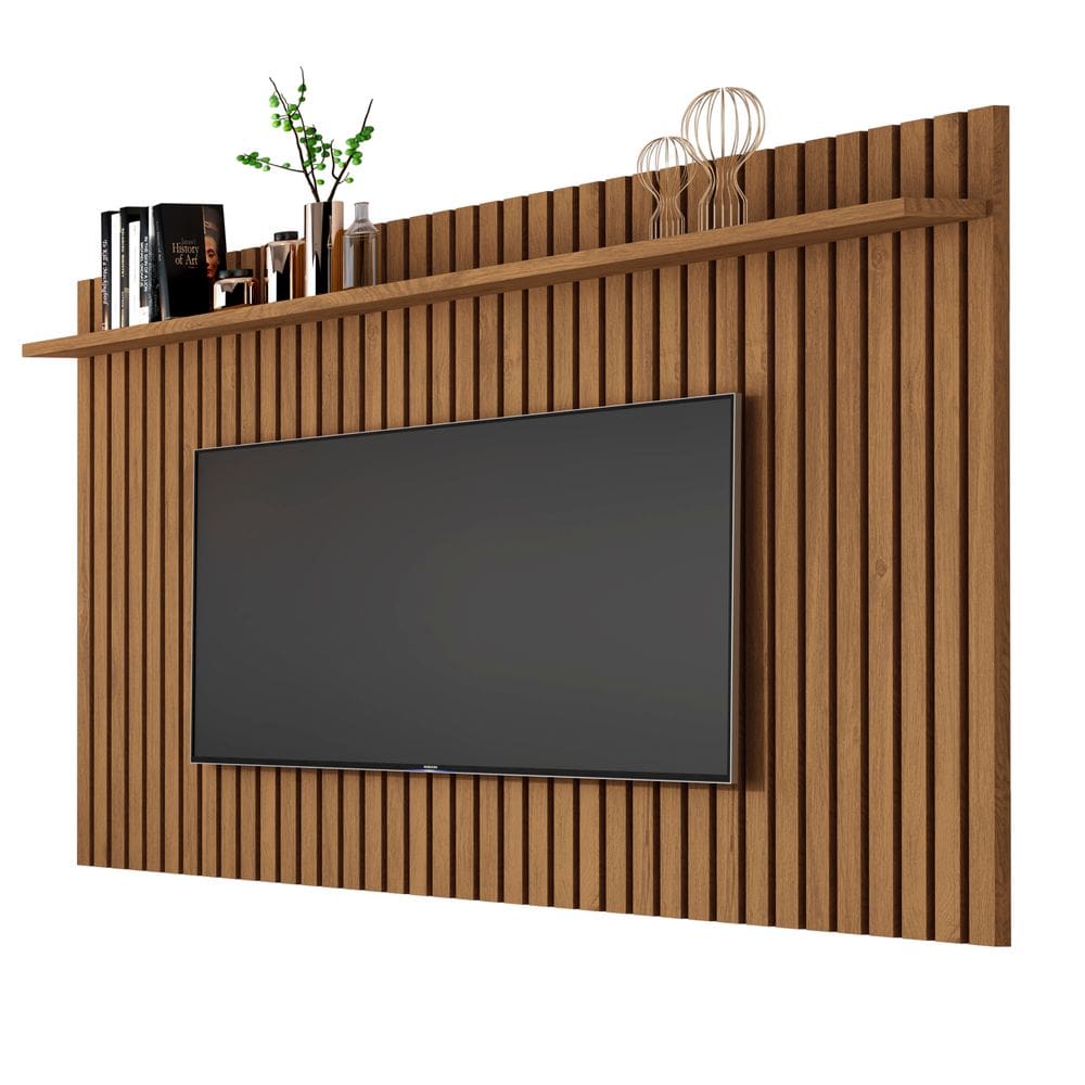 Painel Ripado Para Sala de TV 65" com Prateleira Classic 1.8 Giga Moveis