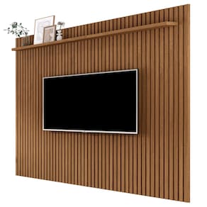 Painel Ripado para Tv 75" com Prateleira 1.8x2.2m Sala Grande Venus Giga Moveis