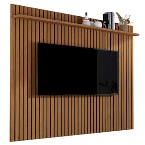 Painel Ripado Para Sala Grande com Prateleira 1.80m Venus Tv 70"