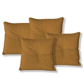 Kit 4 Almofadas Quadradas Tina Com Botão Central Boucle - 7 Decor Terracota