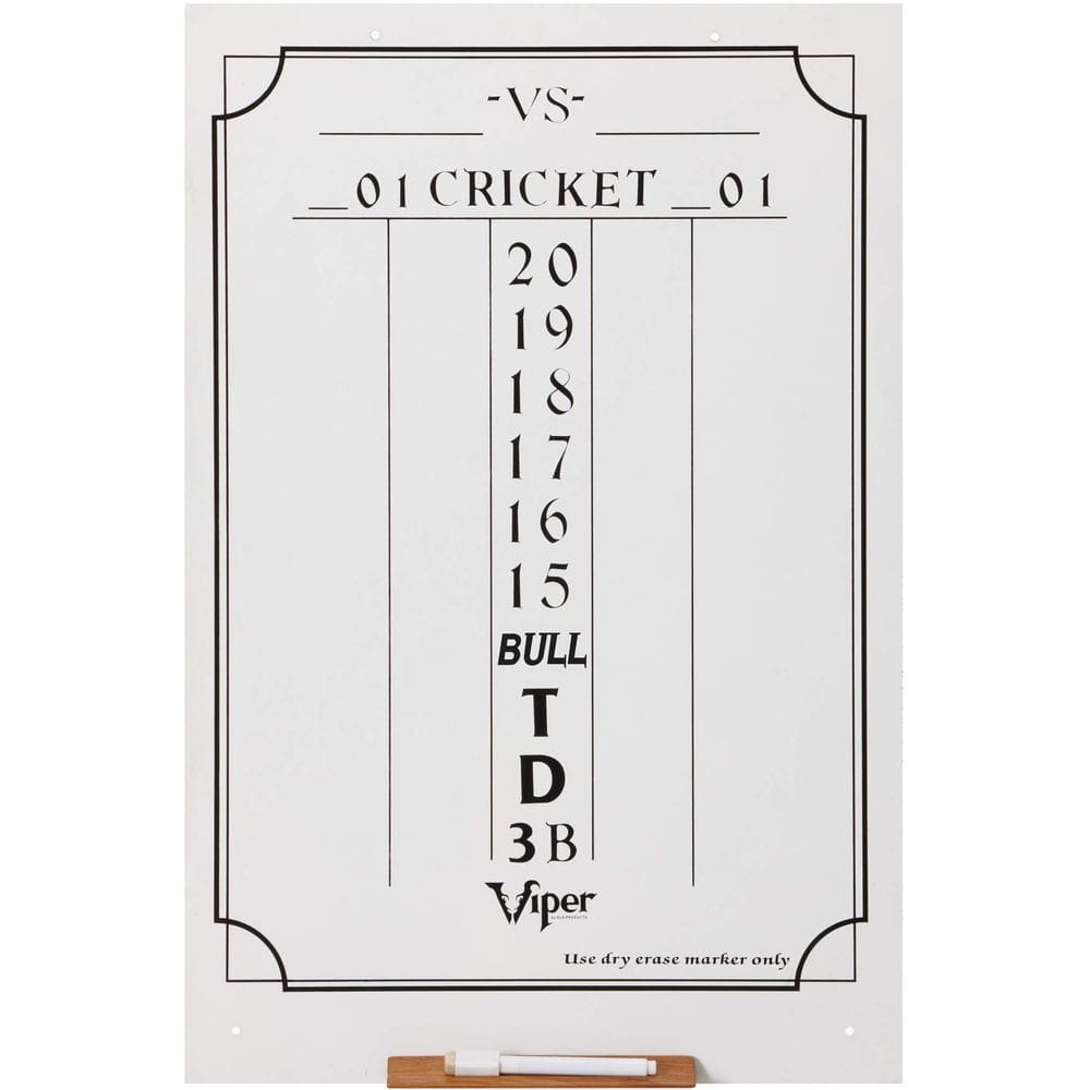 Dry Erase Scoreboard Viper Cricket e 01 Dart Games