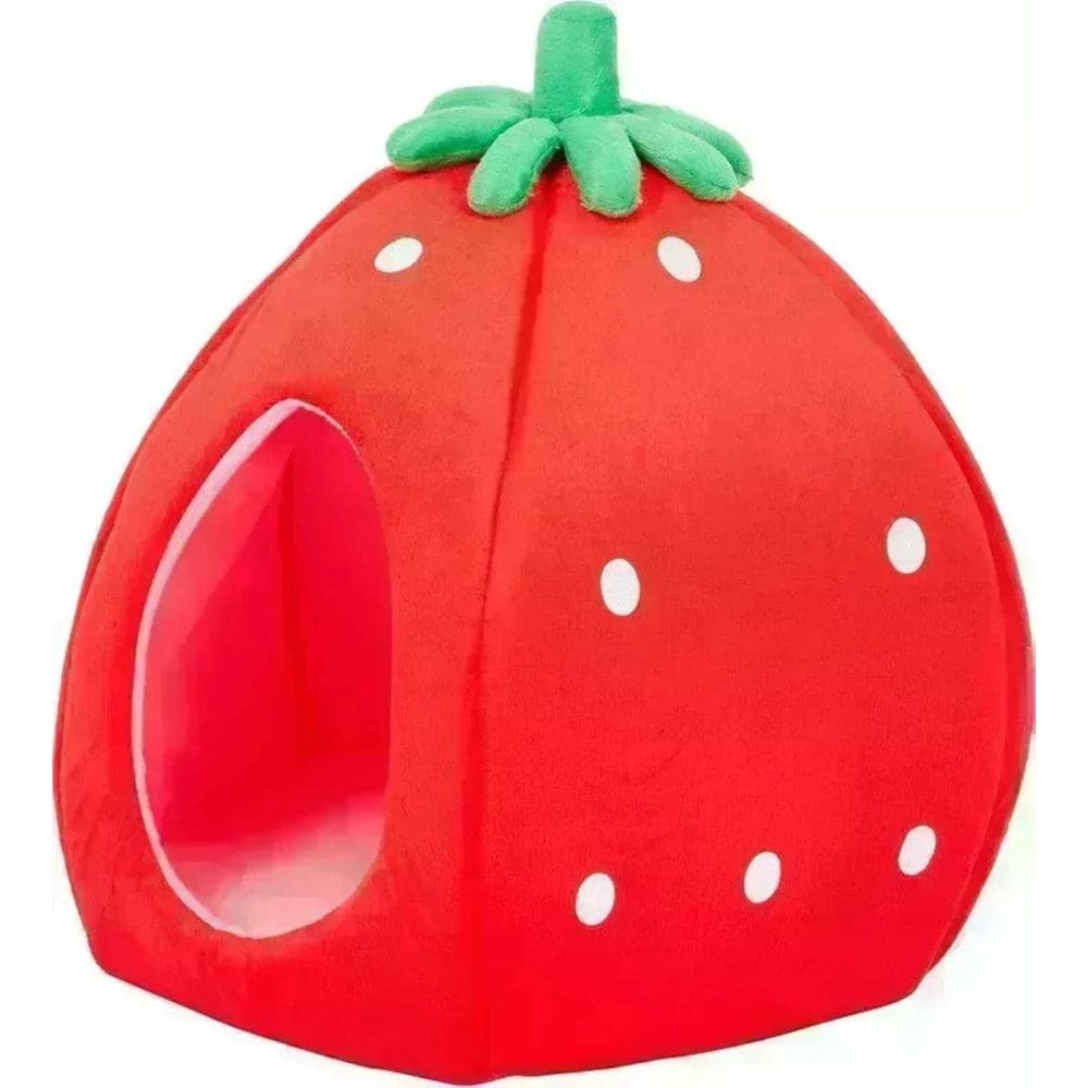 Pet Bed House YML Strawberry para gatos, cães e coelhos vermelhos