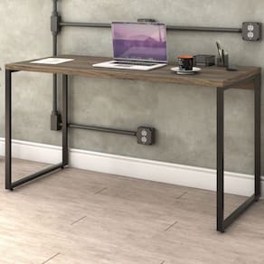 Mesa para Escritório Office Win Carvalho Dark - Pnr Móveis