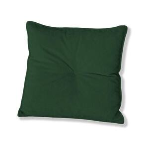 Almofada Quadrada Tina Com Botão Central Boucle - 7 Decor Verde Escuro