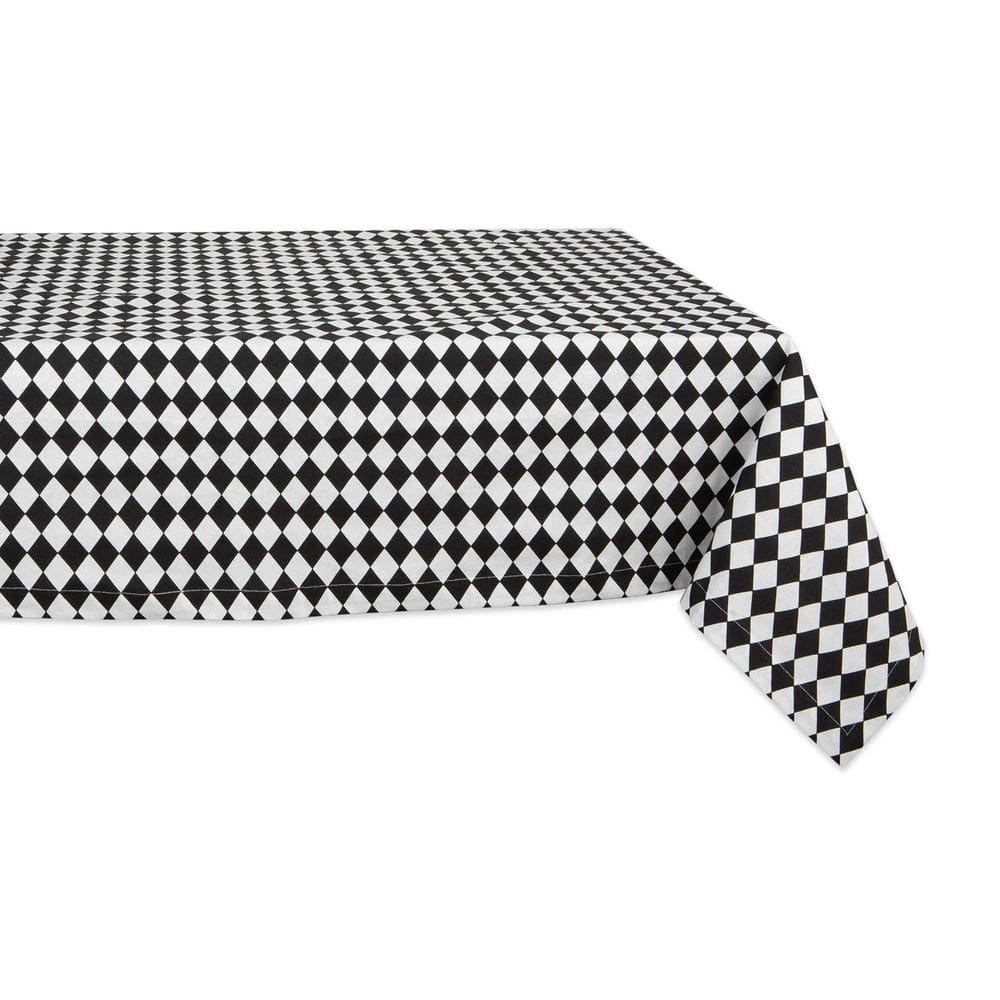 Toalha de mesa DII Halloween Harlequin 60x120cm preta e creme