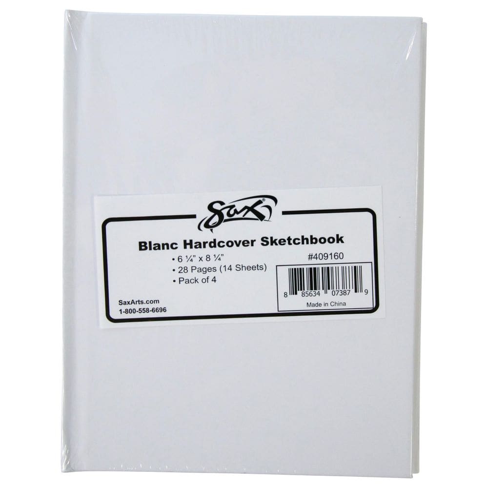 Caderno de esboços Sax Blanc, 28 páginas, capa dura, 16,5 x 21 cm, pacote com 4