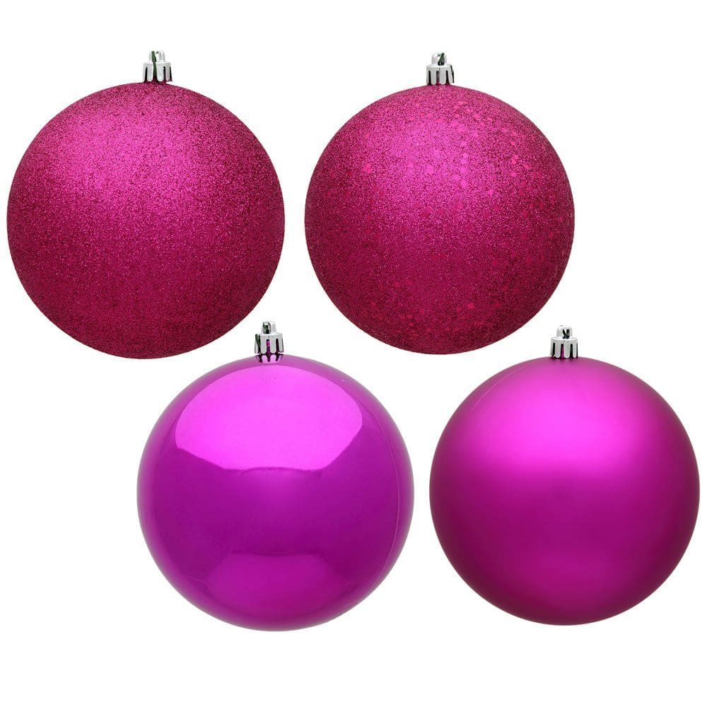 Conjunto de ornamentos Vickerman 4-Finish Ball Fuchsia 12 Ornaments