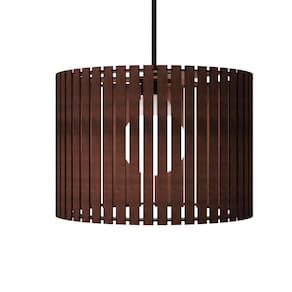 Luminária Pendente Berlim Modelo Ripado Marrom