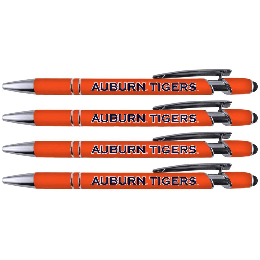 Caneta comemorativa Auburn Soft Touch revestida de metal, pacote com 4